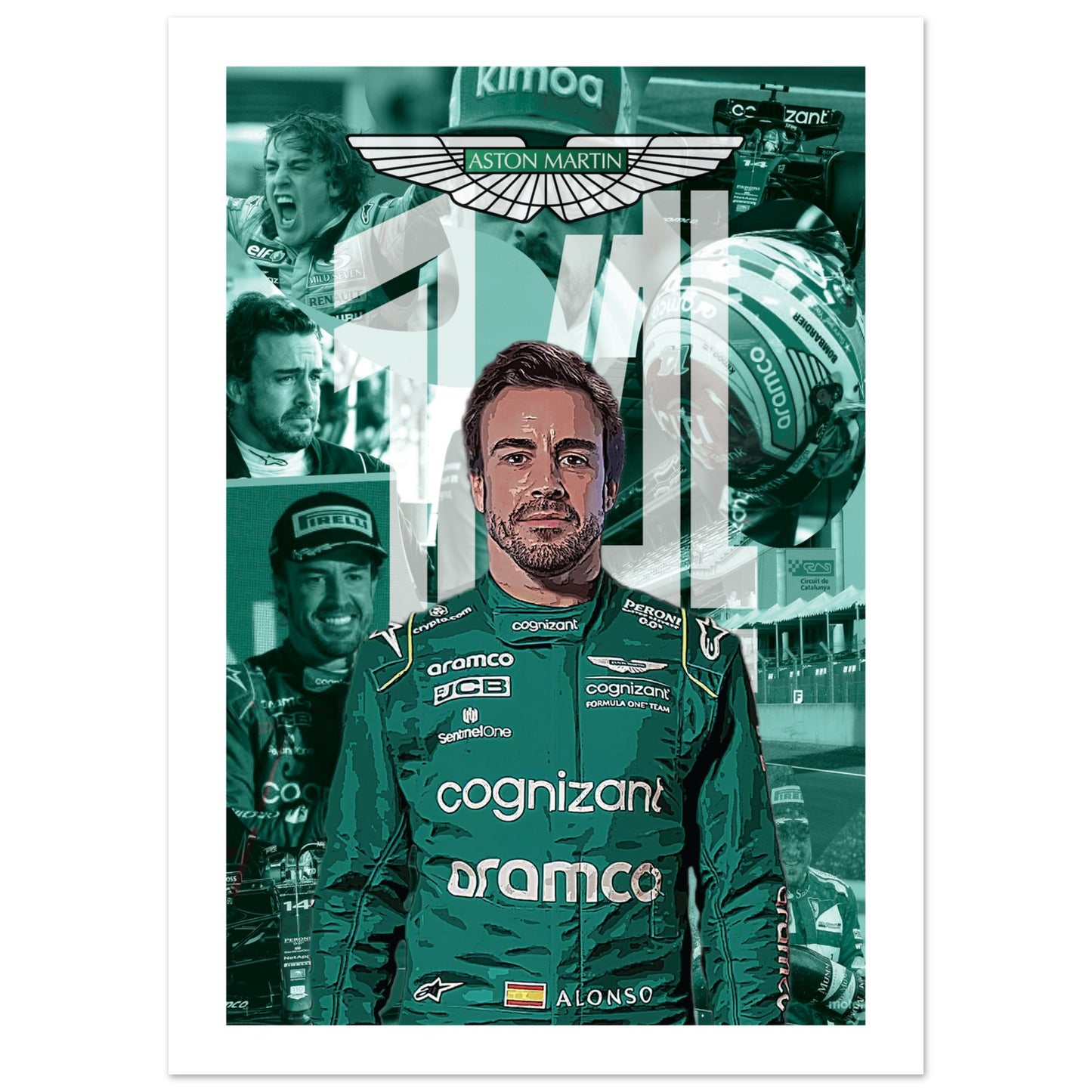 Fernando Alonso Custom Classic Semi-Glossy Paper Poster