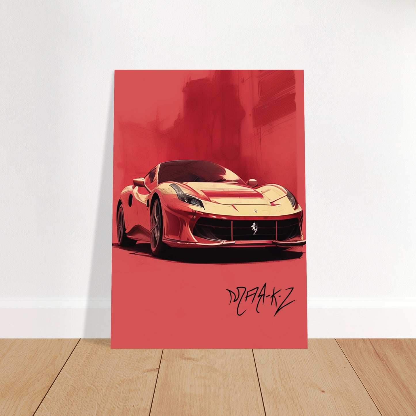 Ferrari in the Heat Premium Semi-Glossy Paper Poster