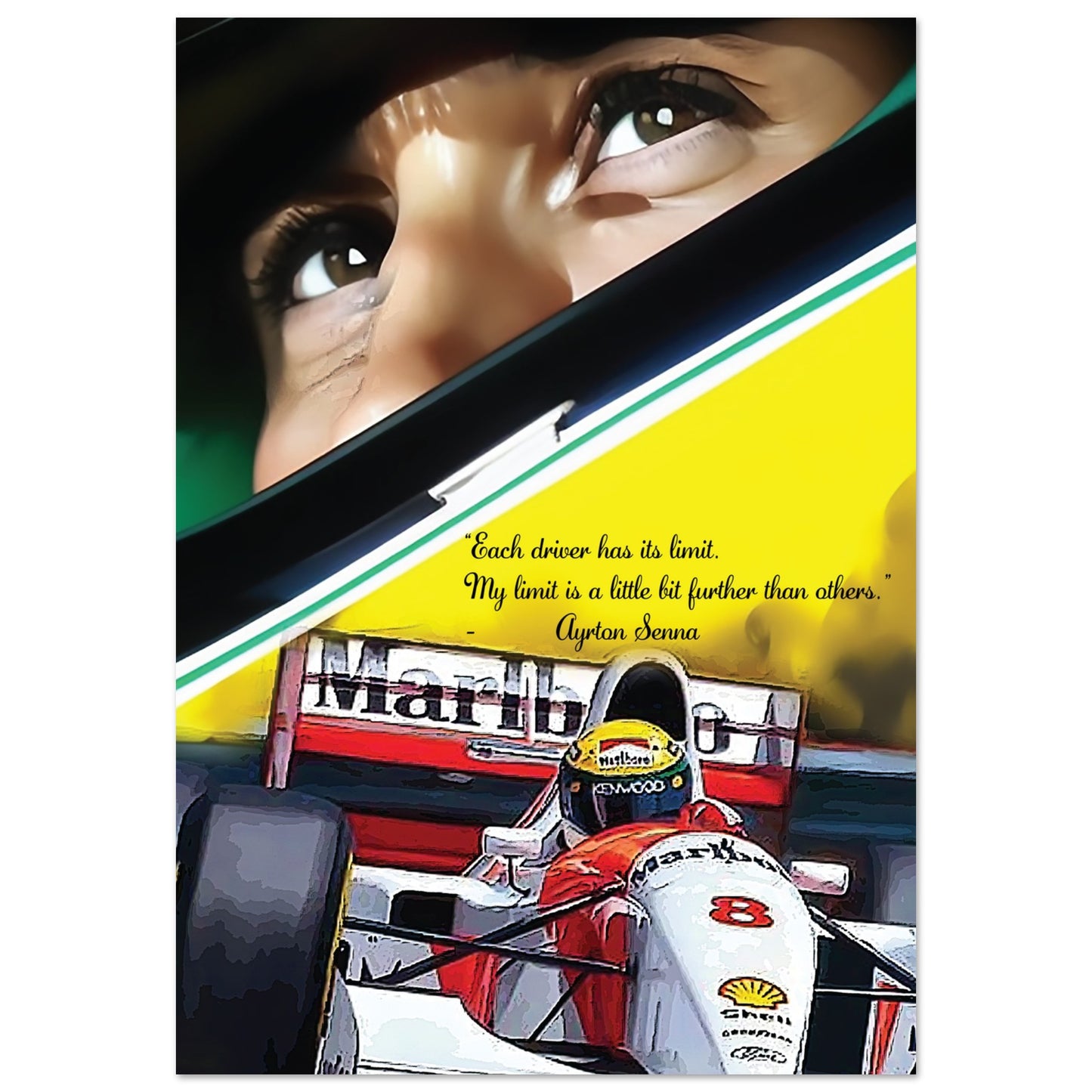 Ayrton Senna Custom Tribute Premium Semi-Glossy Paper Poster