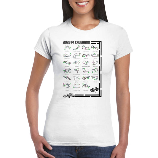 F1 2023 Calendar Track List Classic Womens Crewneck T-shirt