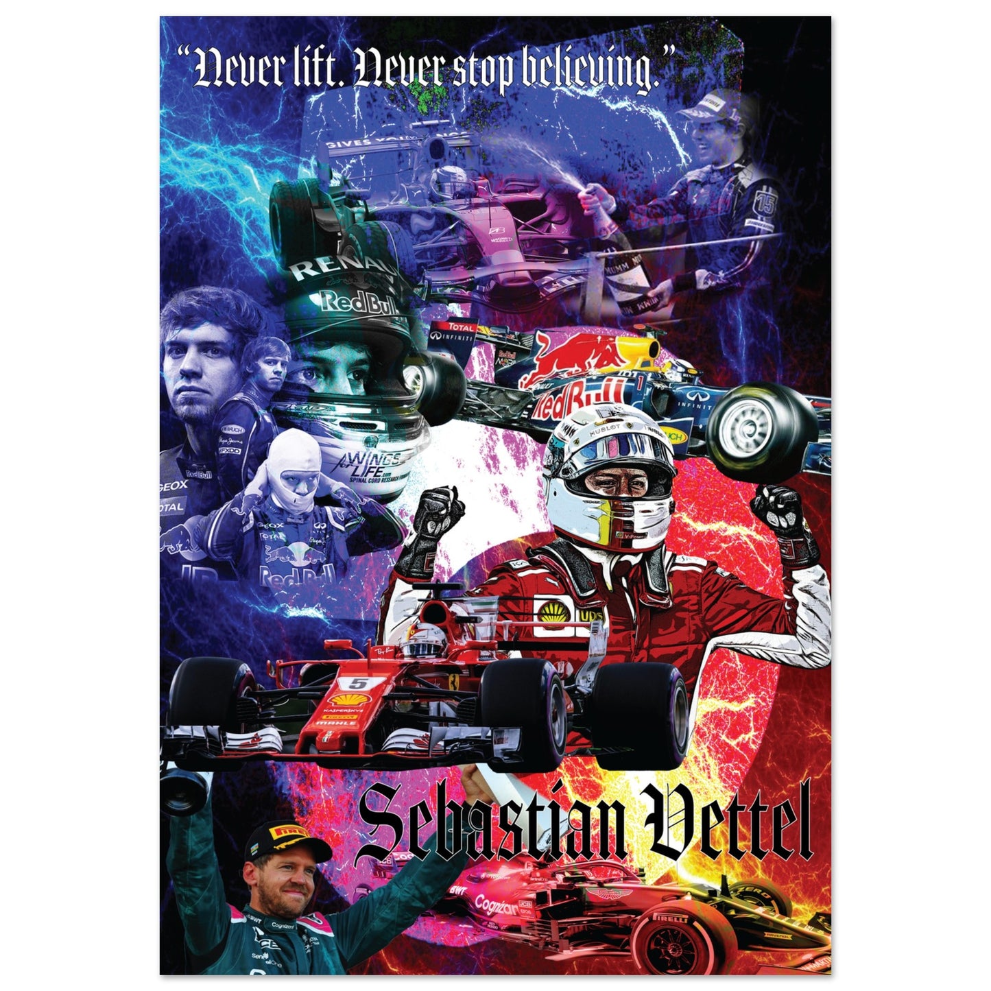 Sebastian Vettel Custom Tribute Classic Semi-Glossy Paper Poster