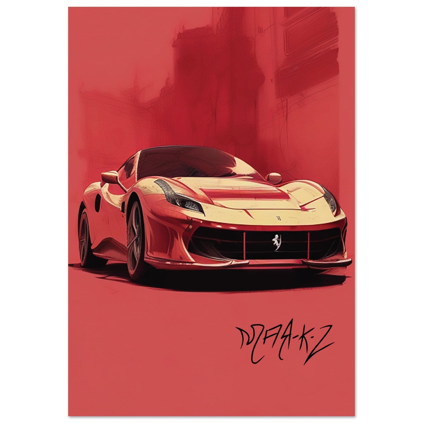 Ferrari in the Heat Museum-Quality Matte Paper Poster