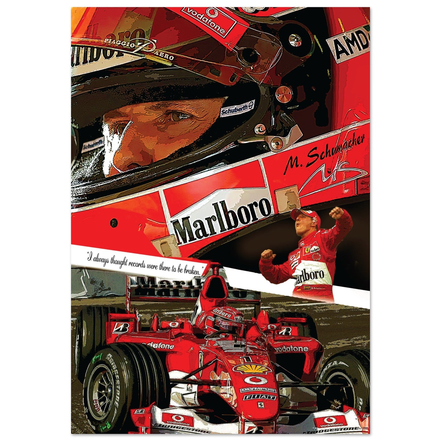 Michael Schumacher Custom Tribute Premium Semi-Glossy Paper Poster