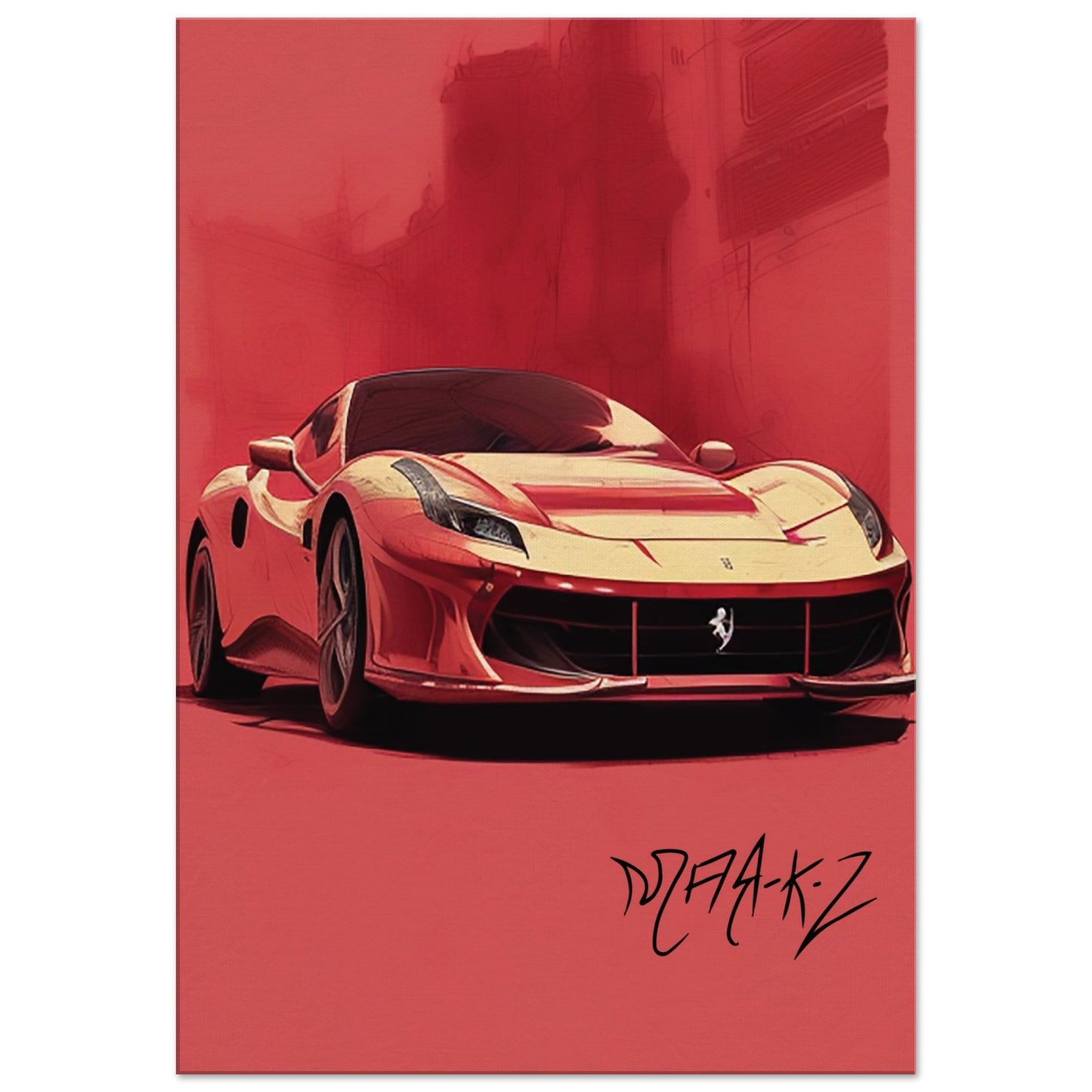 Ferrari in the Heat Canvas