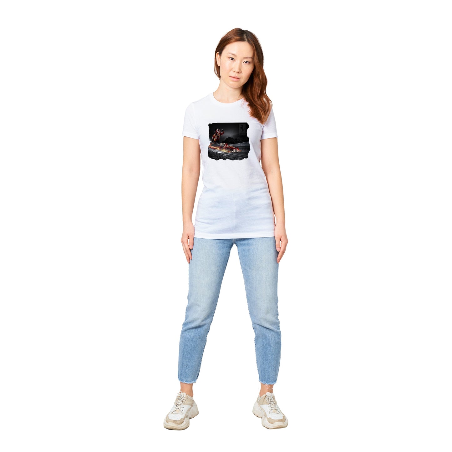 Spa-F1 Custom Premium Womens Crewneck T-shirt