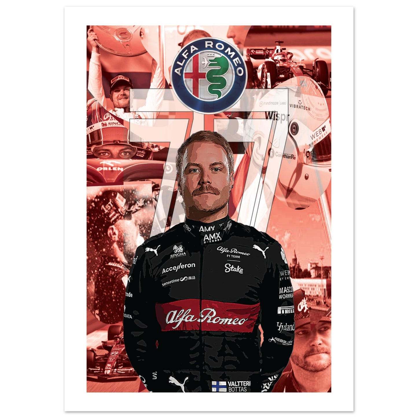 Valtteri Bottas Custom Classic Semi-Glossy Paper Poster