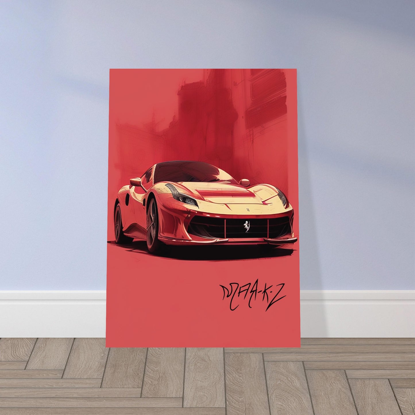 Ferrari in the Heat Premium Semi-Glossy Paper Poster