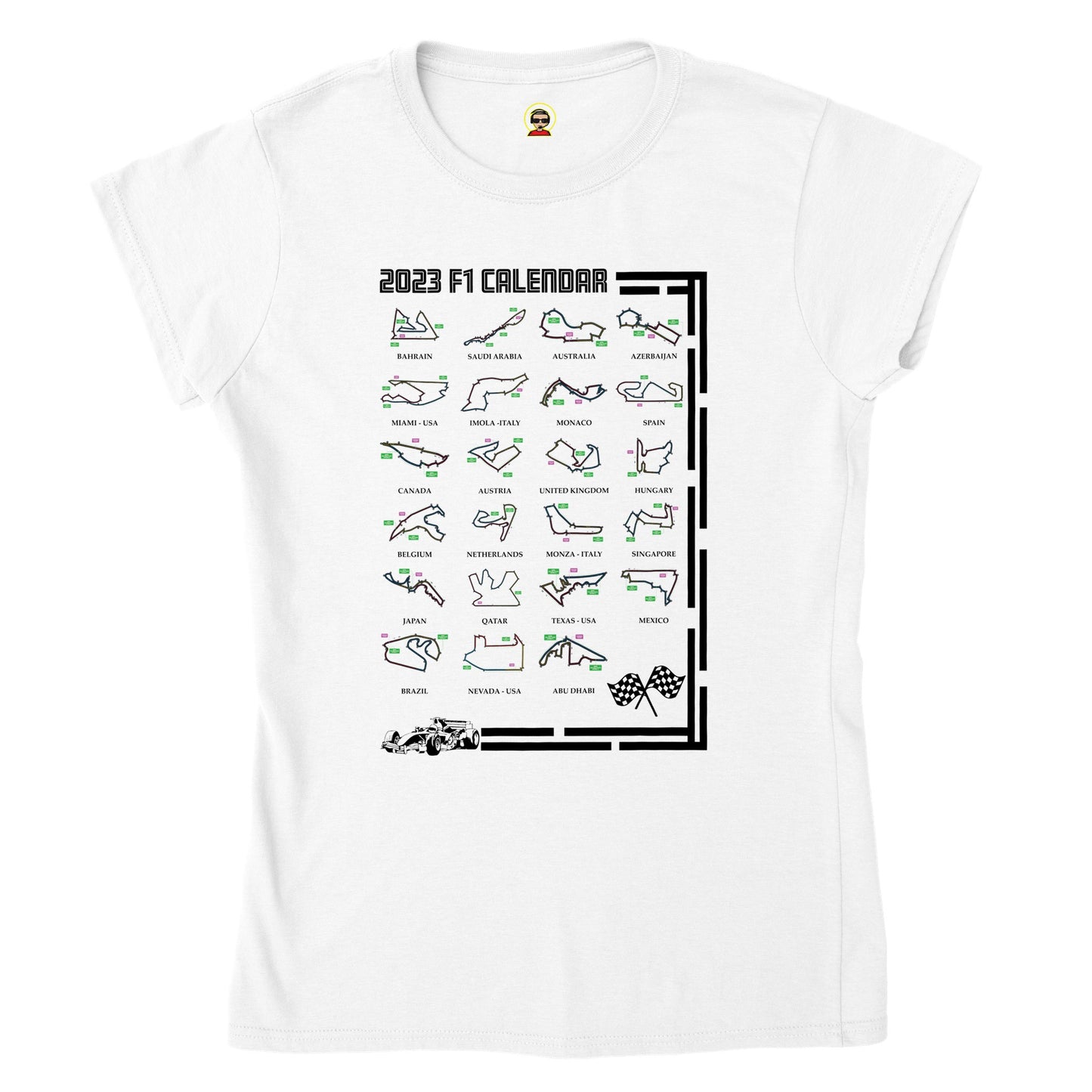 F1 2023 Calendar Track List Classic Womens Crewneck T-shirt