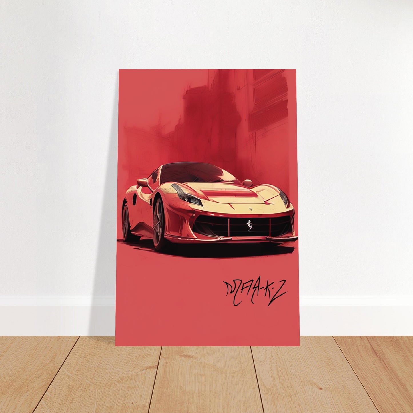 Ferrari in the Heat Premium Semi-Glossy Paper Poster