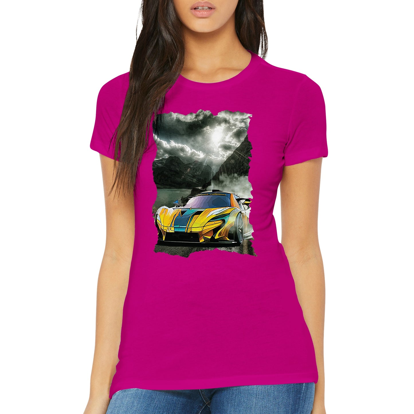 Mountain Smoke Premium Womens Crewneck T-shirt