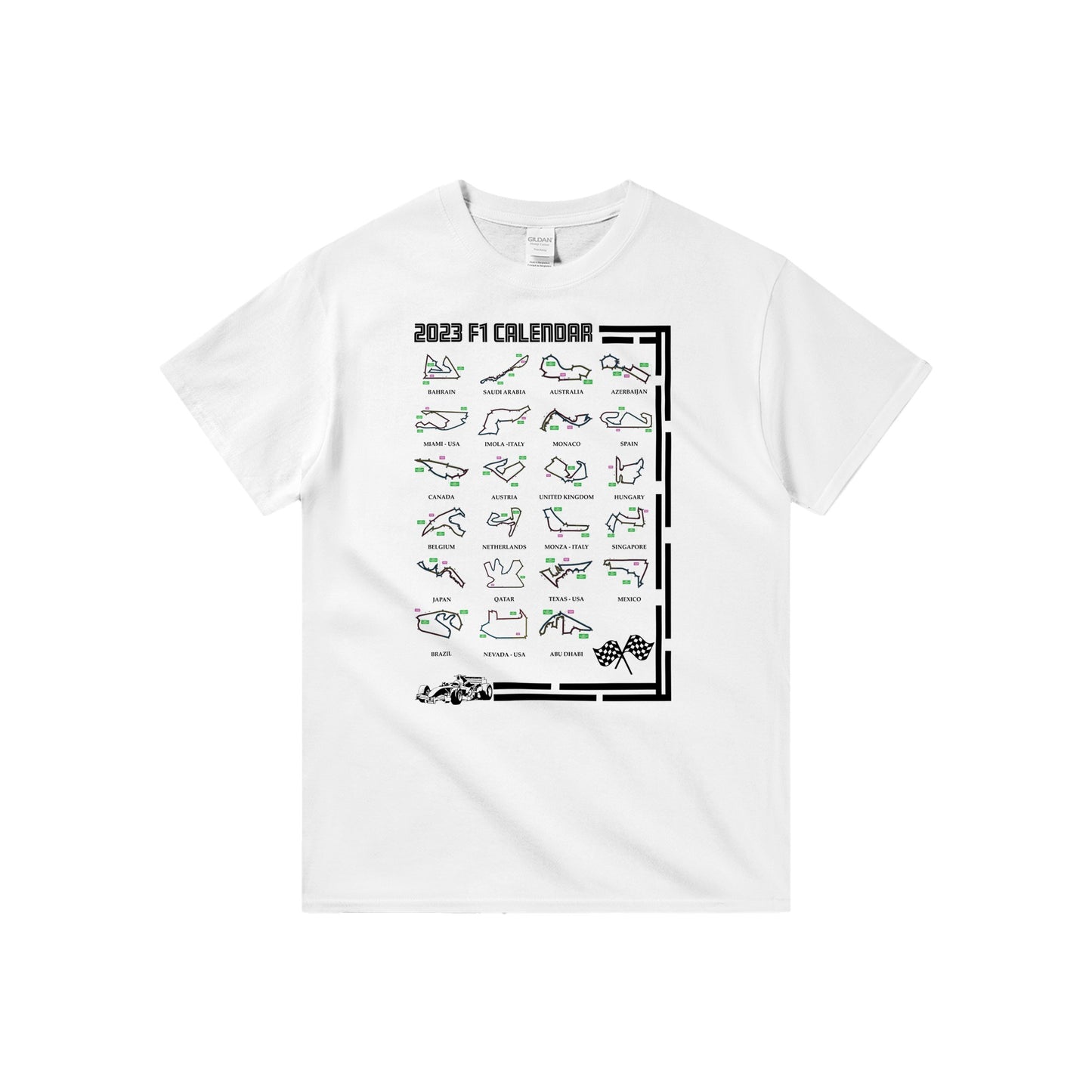 F1 2023 Calendar Track List Heavyweight Unisex Crewneck T-shirt