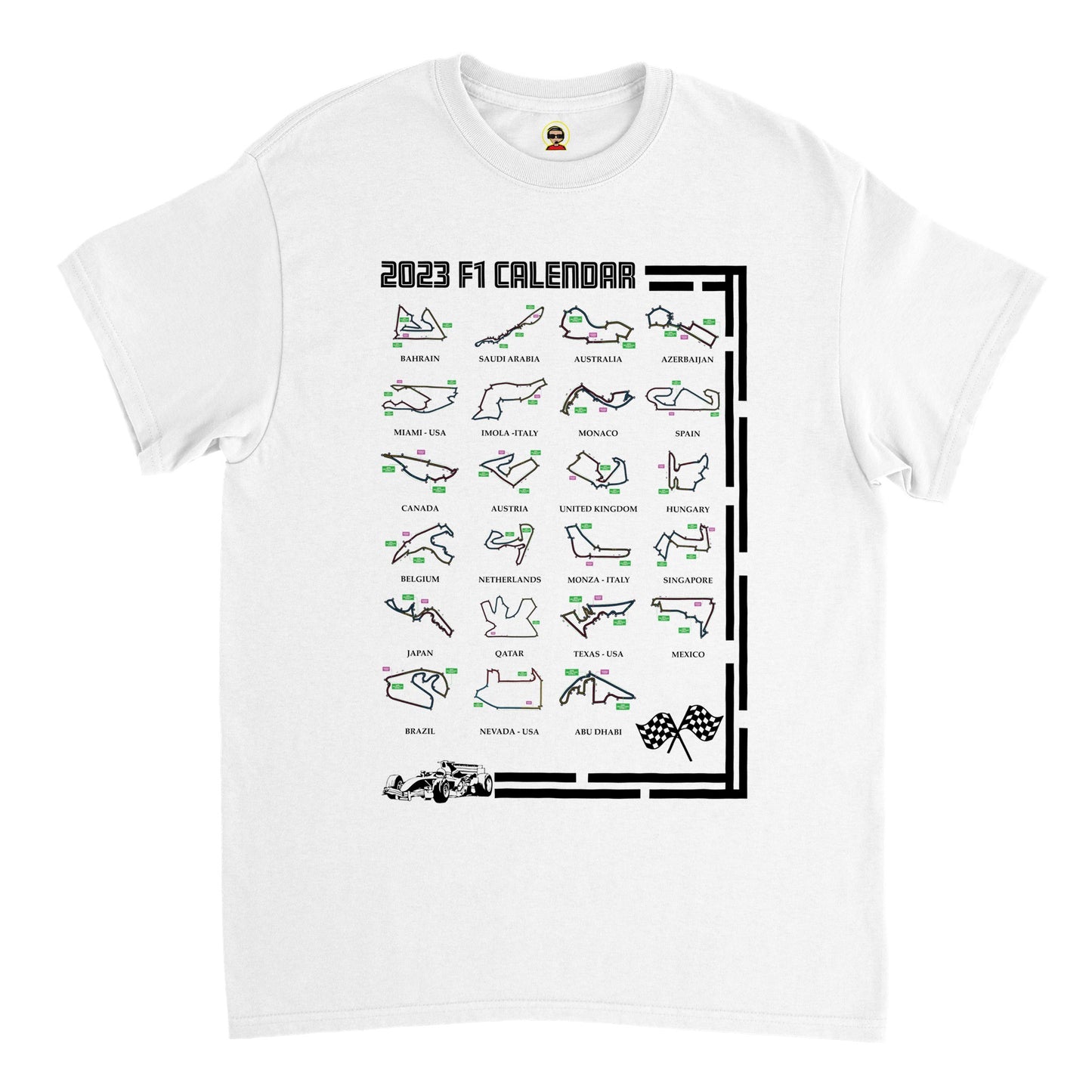 F1 2023 Calendar Track List Heavyweight Unisex Crewneck T-shirt