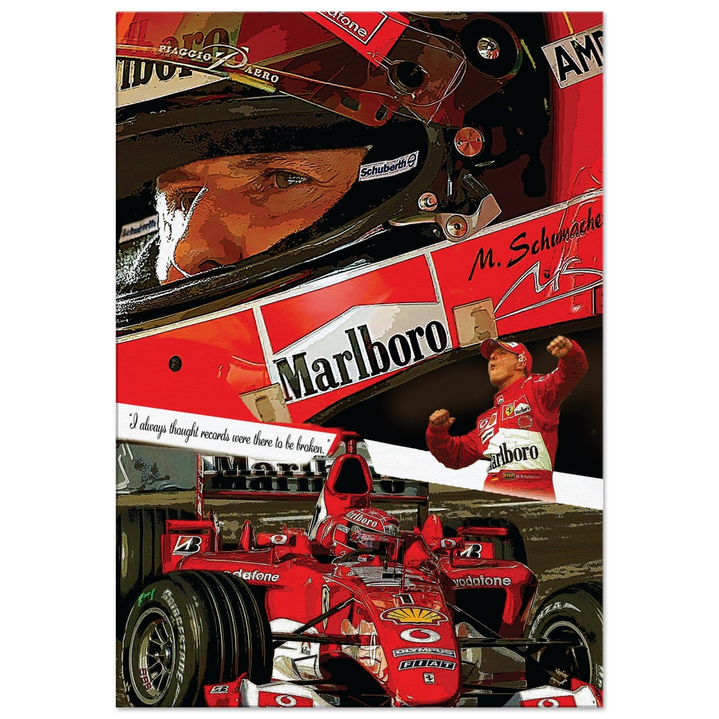 Michael Schumacher Custom Tribute Canvas