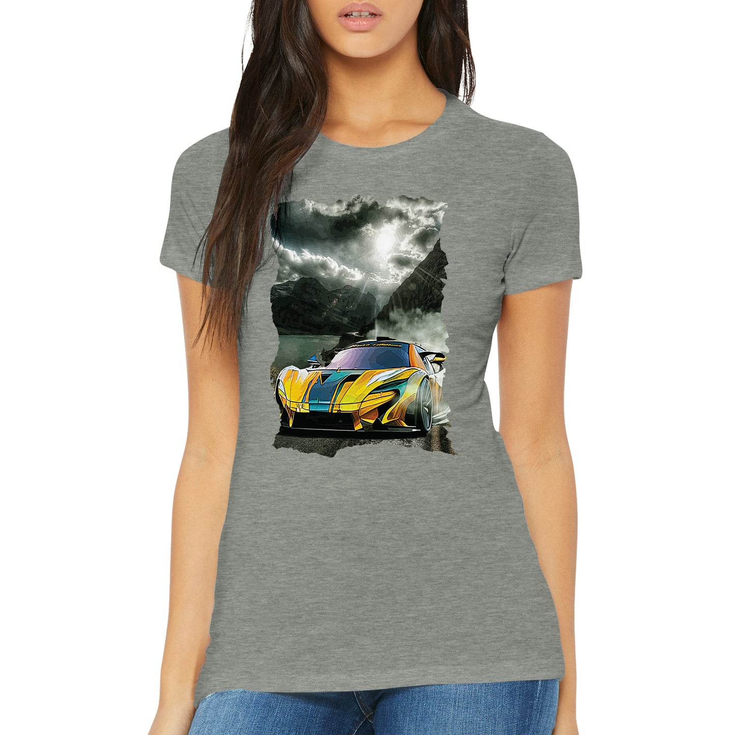 Mountain Smoke Premium Womens Crewneck T-shirt