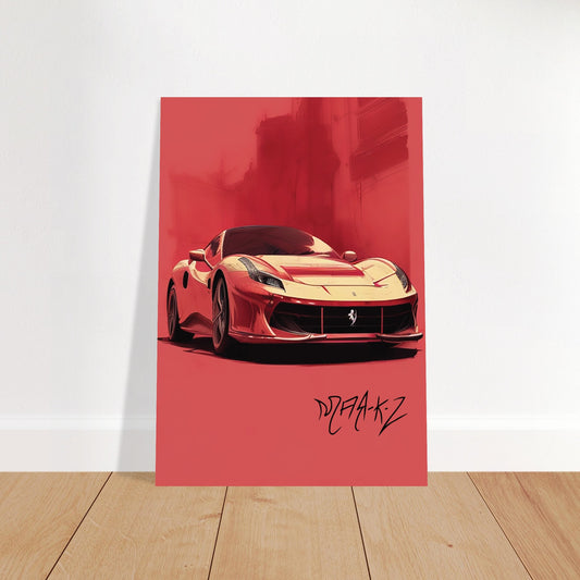 Ferrari in the Heat Premium Semi-Glossy Paper Poster